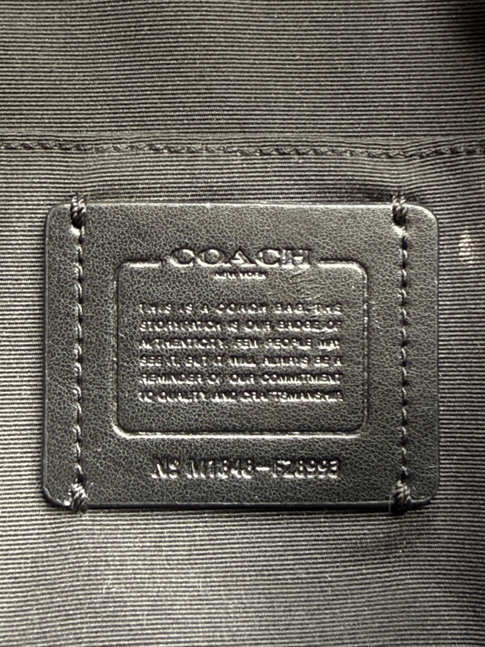 Coach Black Pebbled Leather Satchel Shoulder Bag Silver Hardware Crossbody COA - Picture 8 of 13